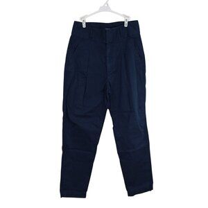 Polo Ralph Lauren Pleated Tapered Pants Size 8 Womens Navy Cotton